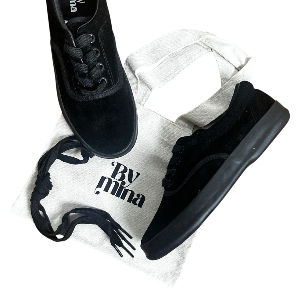 Women's Black Sneakers BY MINA 230 Korean to US SZ6